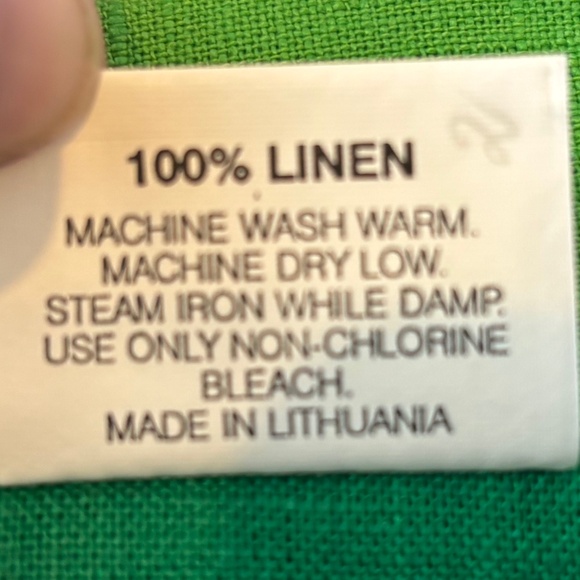 Oversized or Large Green Hemmed 100% Linen Napkins or Table Toppers Set of 6 - Picture 6 of 7